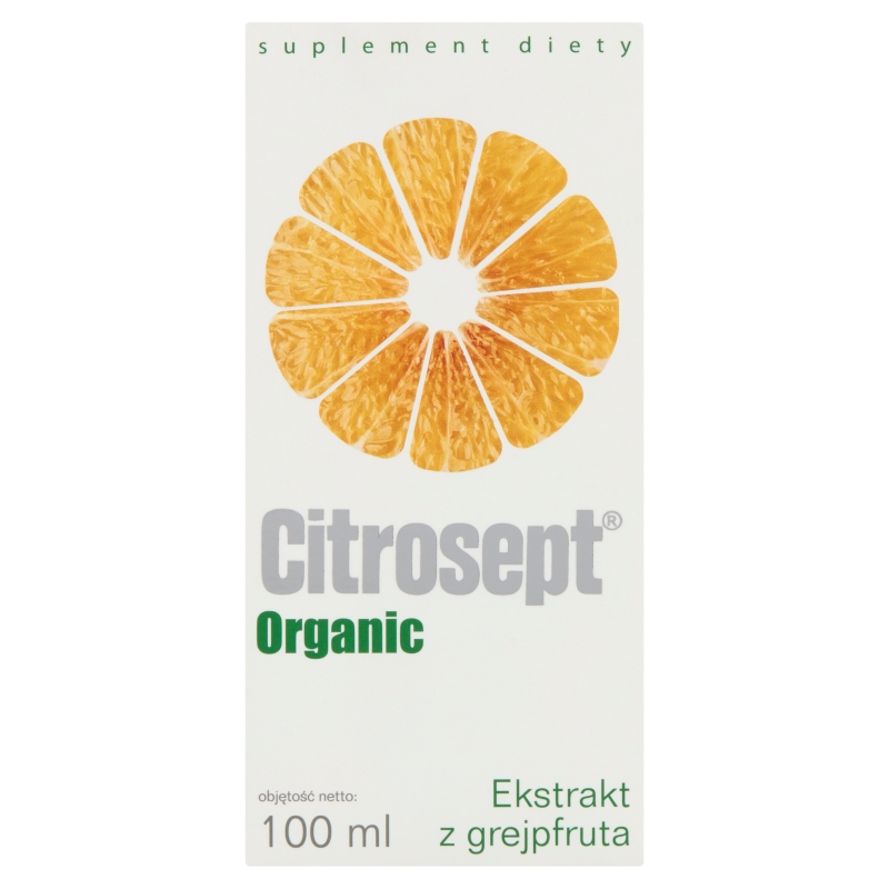 Citrosept Organic krople ze składnikami wspierającymi w przeziębieniu z ekstraktem z grejpfruta, 100 ml