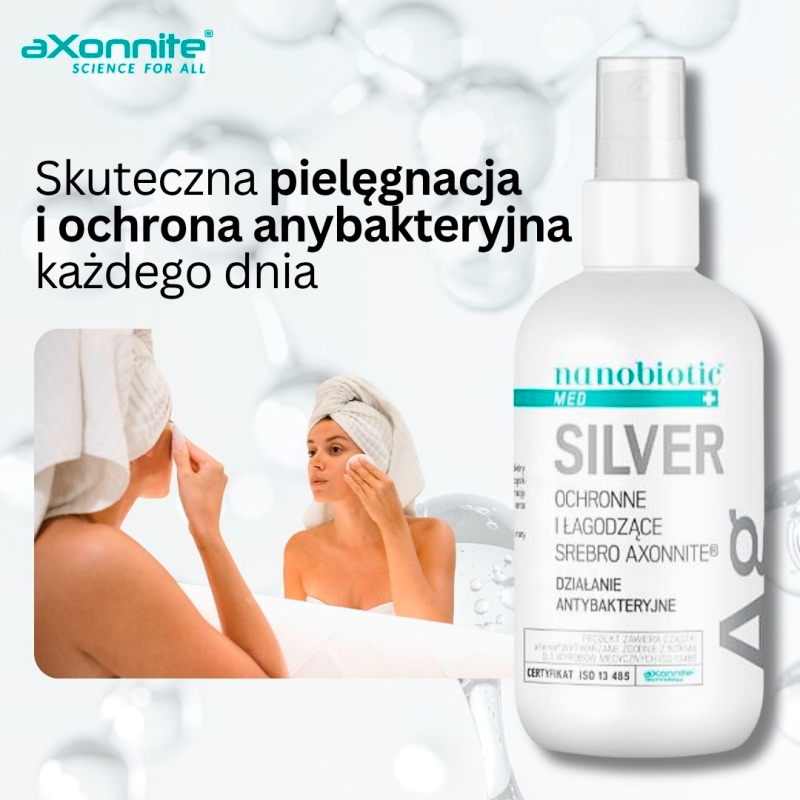 Nanobiotic Silver, spray o działaniu antybakteryjnym na skórę i błony śluzowe, 150 ml