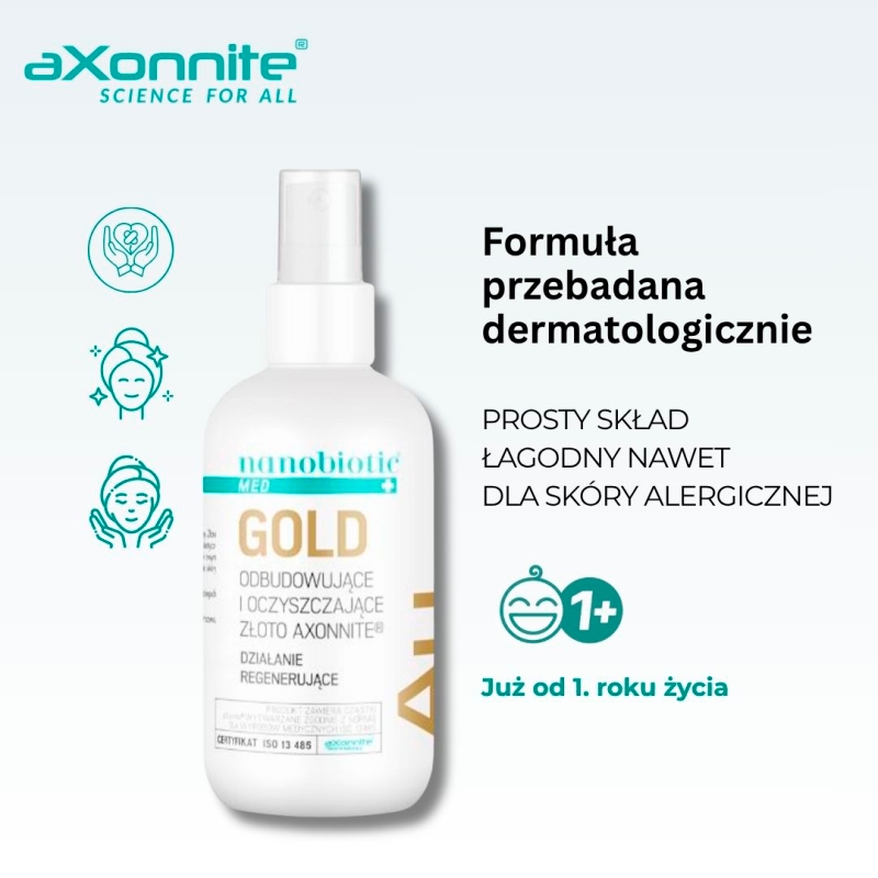 Nanobiotic Gold, spray o działaniu regenerującym, 150 ml