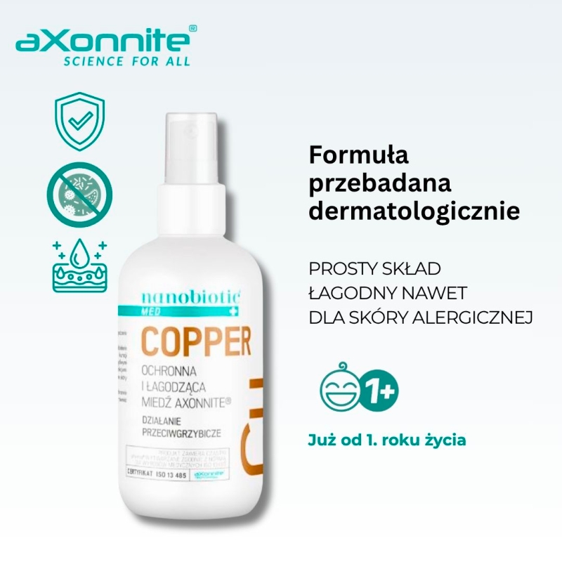 Nanobiotic Med Copper, spray o działaniu przeciwgrzybiczym, 150 ml