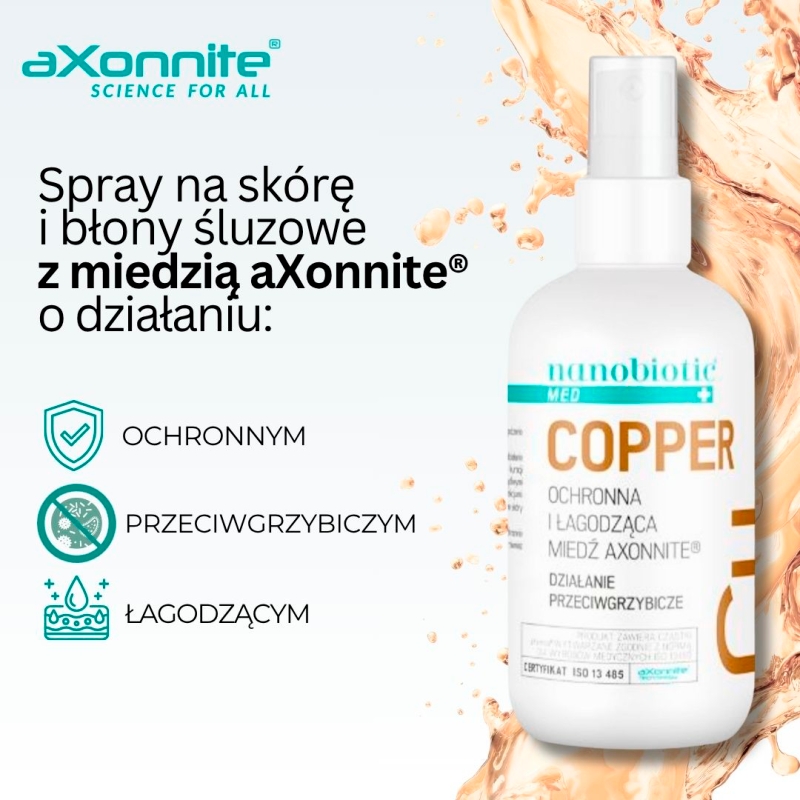 Nanobiotic Med Copper, spray o działaniu przeciwgrzybiczym, 150 ml