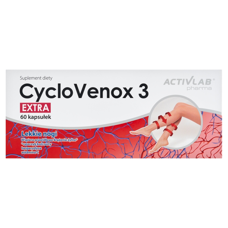 CycloVenox 3 Extra kapsułki z ekstraktem z ruszczyka i witaminą C, 60 szt.