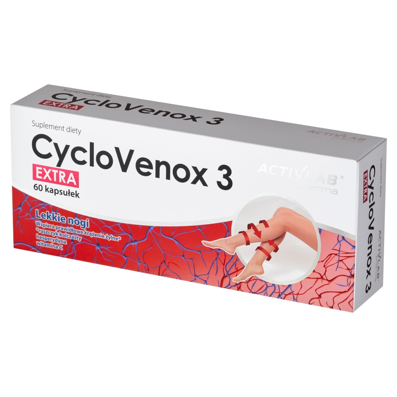 CycloVenox 3 Extra , kapsułki z ekstraktem z ruszczyka i witaminą C, 60 szt.