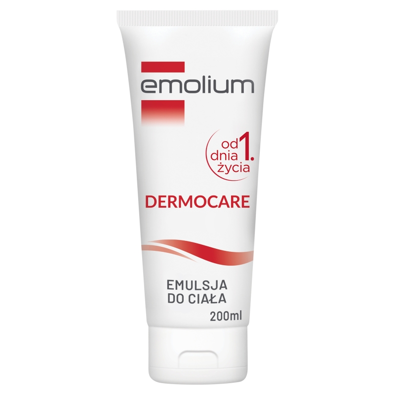 Emolium Dermocare, emulsja do ciała do skóry suchej, wrażliwej i skłonnej do alergii, 200 ml