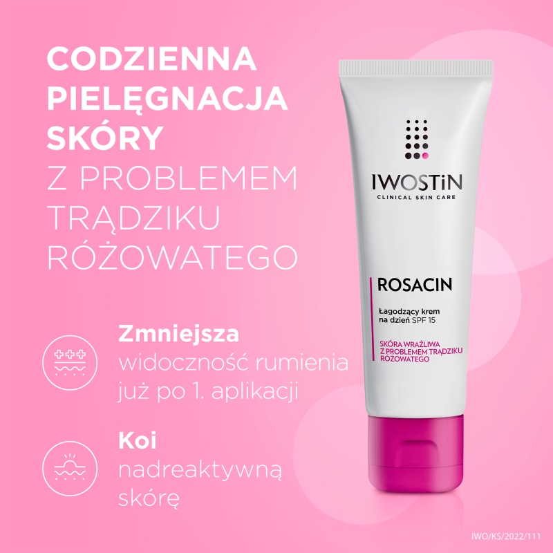 Iwostin Rosacin, krem na dzień do cery z problemem trądziku różowatego, SPF 15, 40 ml