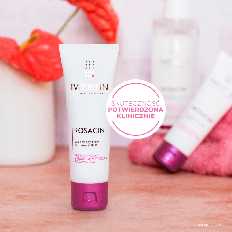 Iwostin Rosacin, krem na dzień do cery z problemem trądziku różowatego, SPF 15, 40 ml