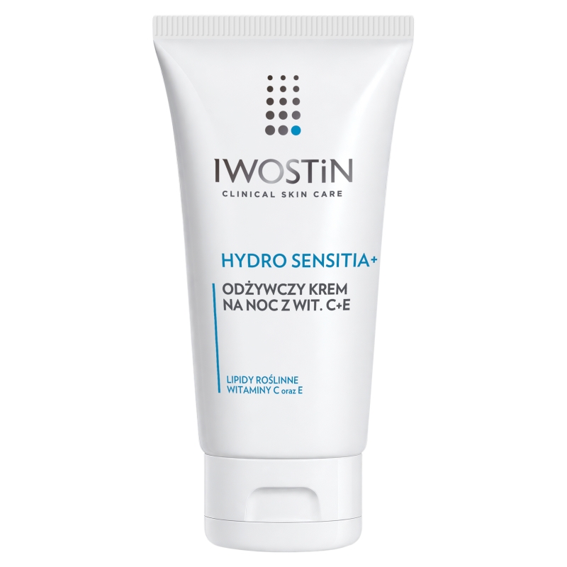 Iwostin Hydro Sensitia +, odżywczy krem na noc z witaminami C i E, 50 ml