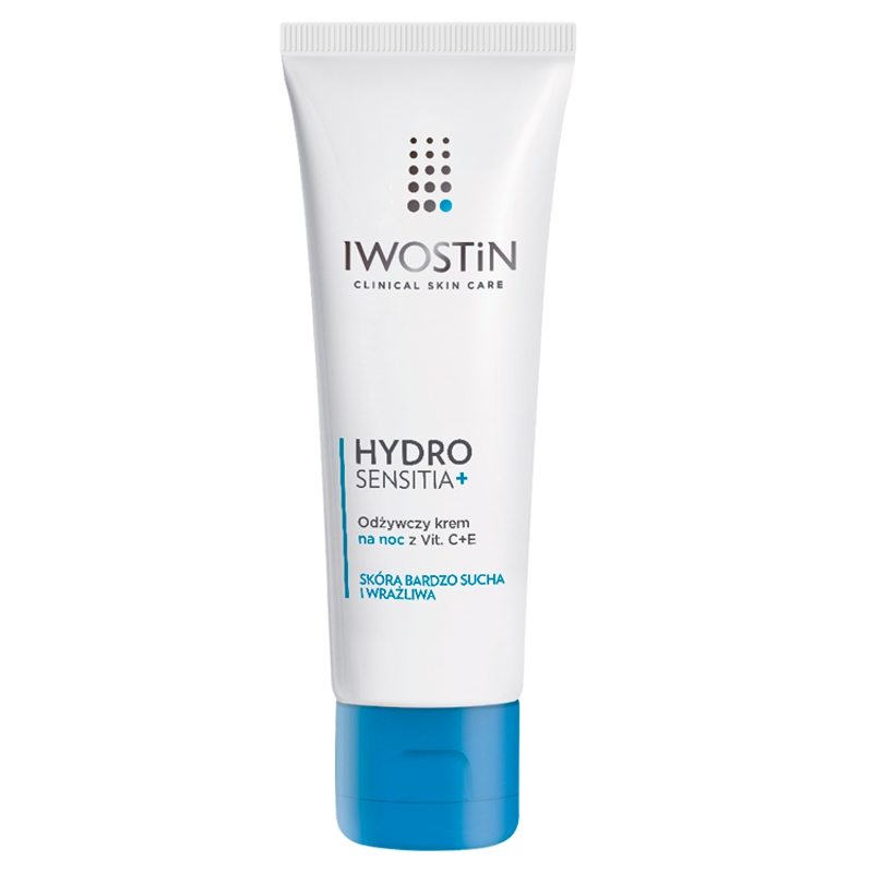 Iwostin Hydro Sensitia +, odżywczy krem na noc z witaminami C i E, 50 ml