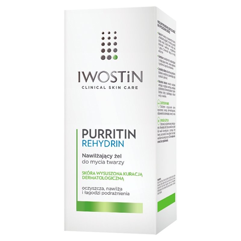 Iwostin Purritin Rehydrin, nawilżający żel do mycia twarzy, 150 ml