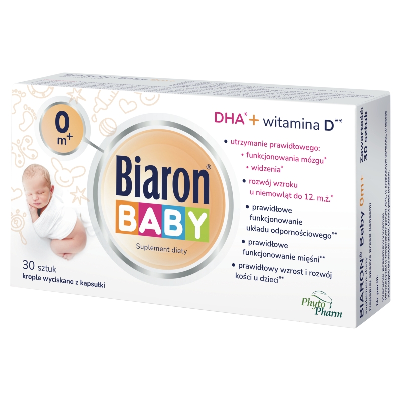 Biaron Baby, krople dla niemowląt wyciskane z kapsułek, 30 szt.