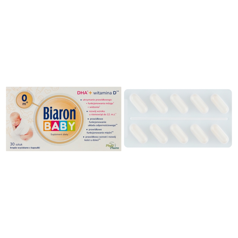 Biaron Baby, krople dla niemowląt wyciskane z kapsułek, 30 szt.