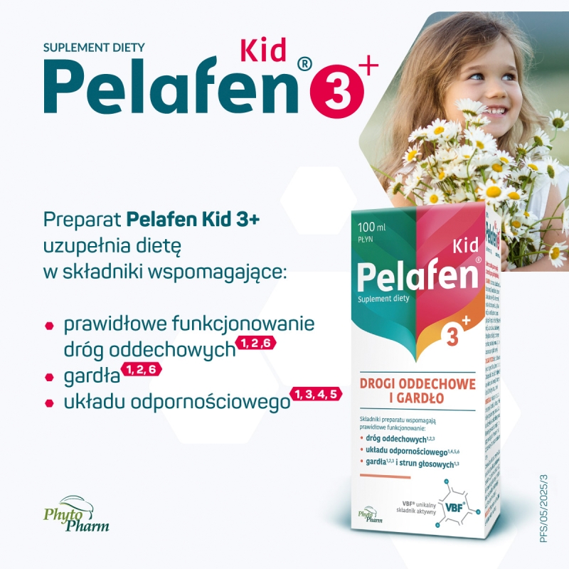 Pelafen Kid 3+, syrop ze składnikami wspomagającymi odporność, 100 ml
