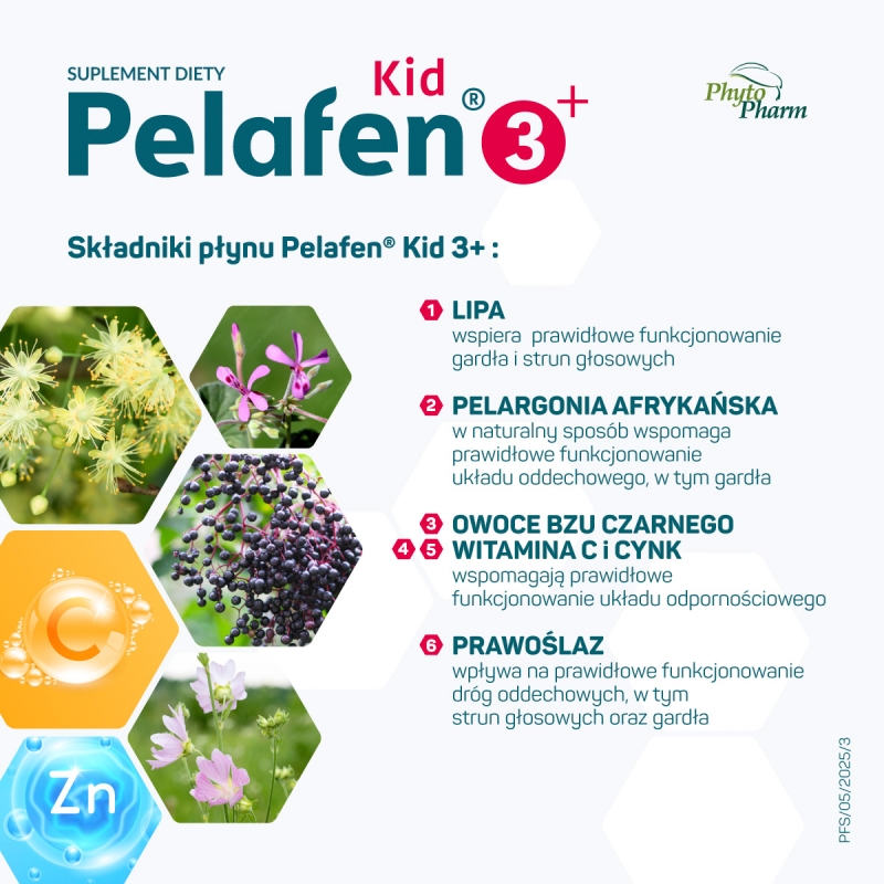 Pelafen Kid 3+, syrop ze składnikami wspomagającymi odporność, 100 ml
