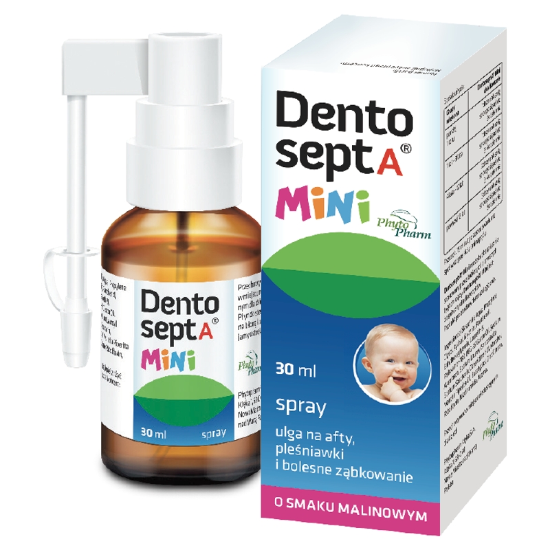 Dentosept A Mini, spray na afty, pleśniawki i bolesne ząbkowanie, 30 ml