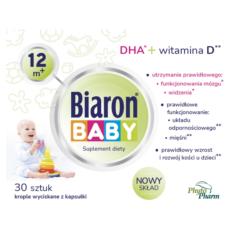 Biaron Baby 12M+, kapsułki z witaminą D dla dzieci, 30 szt.