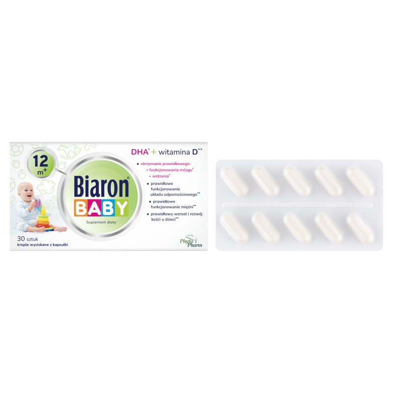 Biaron Baby 12M+, kapsułki z witaminą D dla dzieci, 30 szt.
