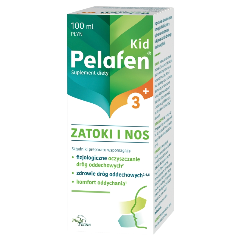 Pelafen Kid Zatoki i Nos, płyn ze składnikami wspomagającymi oczyszczanie dróg oddechowych, 100 ml