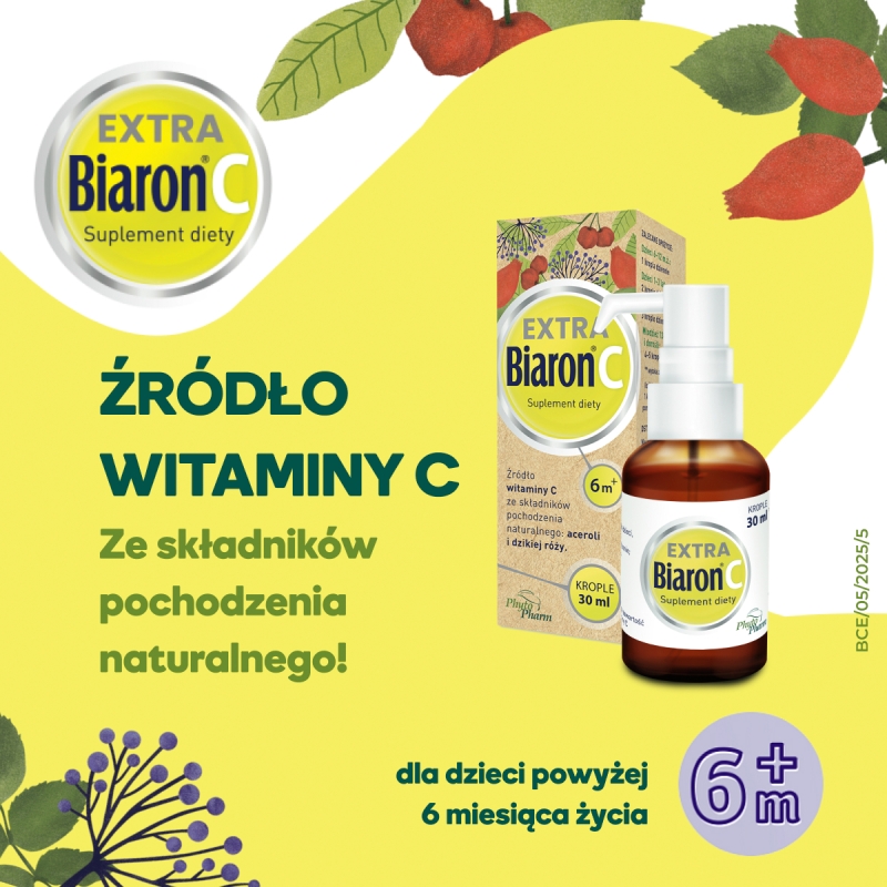 Biaron C Extra, krople zawierające wit. C ze składników pochodzenia naturalnego, 30 ml