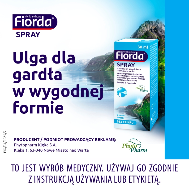 Fiorda spray, nawilżający błonę śluzową, łagodzi objawy stanów zapalnych, 30 ml