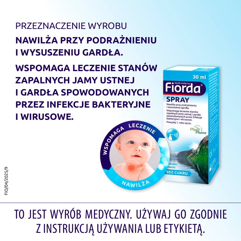 Fiorda spray, nawilżający błonę śluzową, łagodzi objawy stanów zapalnych, 30 ml