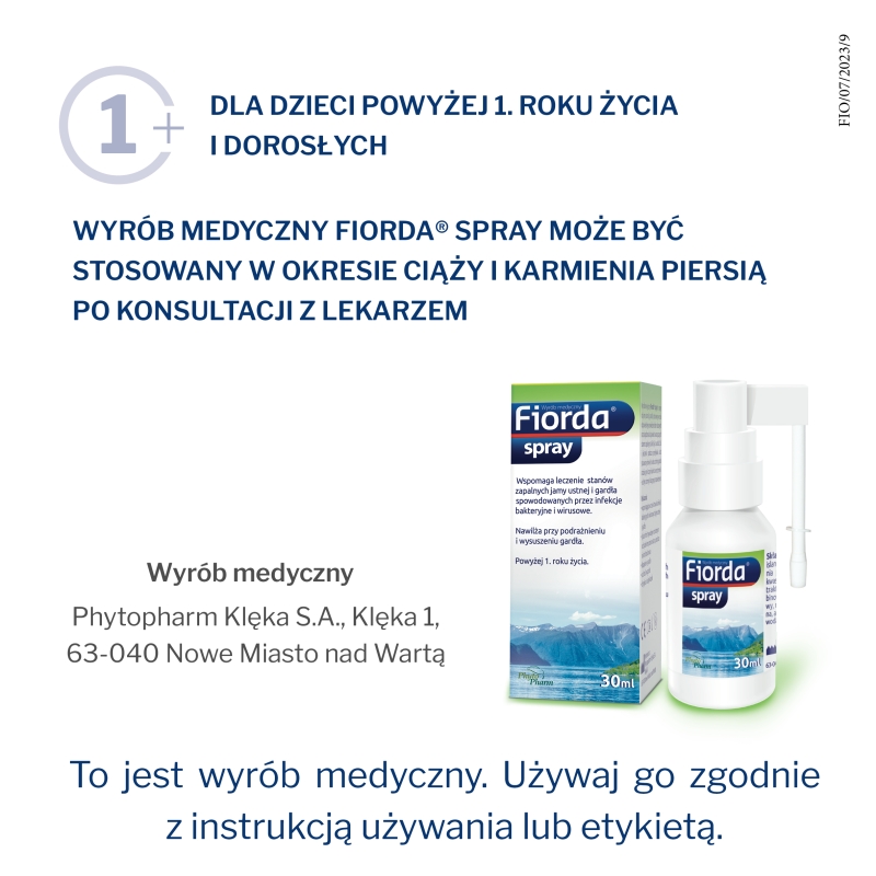 Fiorda spray, nawilżający błonę śluzową, łagodzi objawy stanów zapalnych, 30 ml