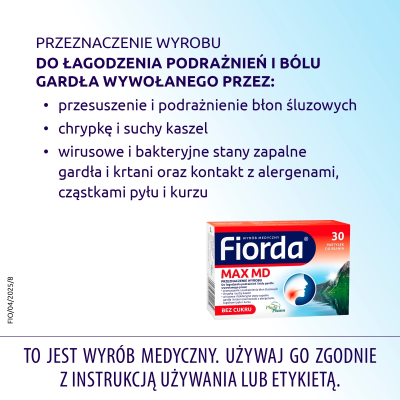 Fiorda MAX MD, pastylki do ssania , 30 szt.