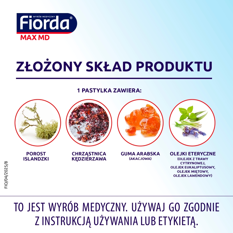 Fiorda MAX MD, pastylki do ssania , 30 szt.