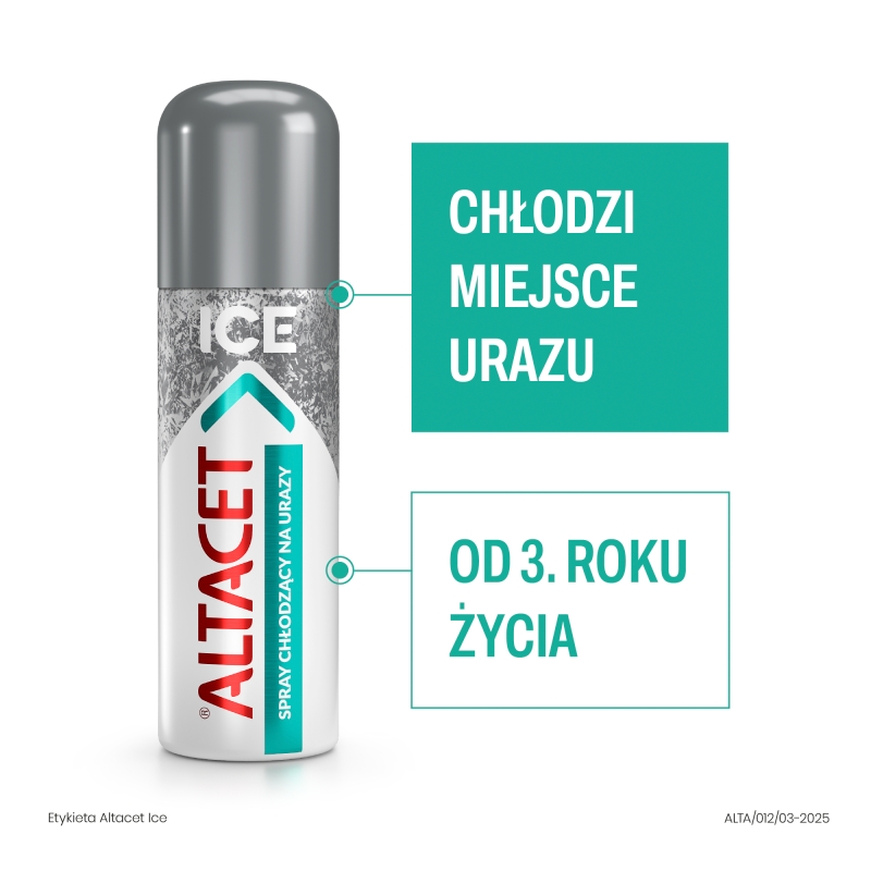 Altacet ICE, aerozol pielęgnująco-chłodzący na urazy, 130 ml
