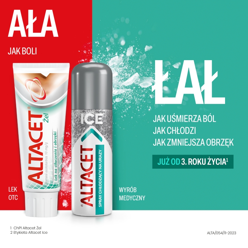 Altacet ICE, aerozol pielęgnująco-chłodzący na urazy, 130 ml