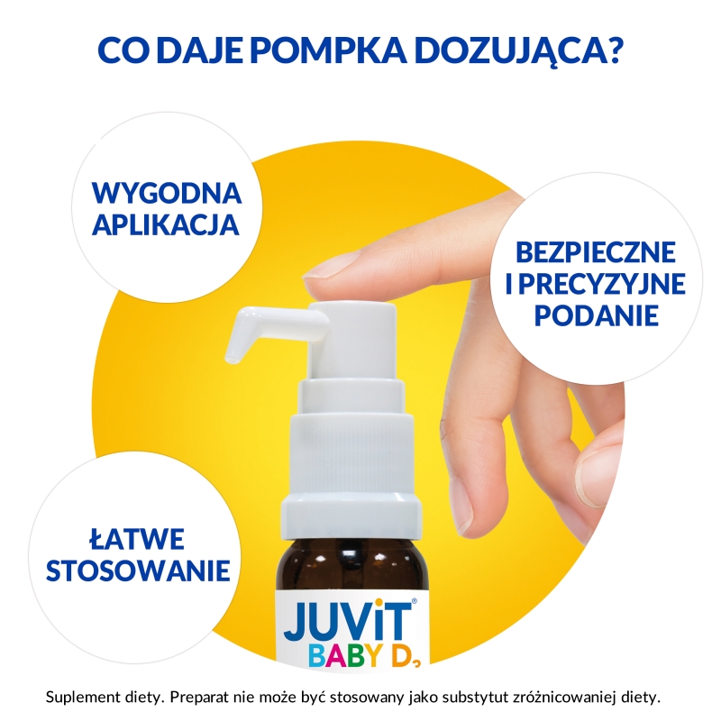 Juvit Baby D3, krople z witaminą D3 dla niemowląt, z pompką 10 ml