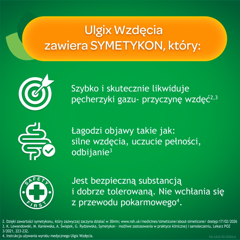 Ulgix wzdęcia, kapsułki łagodzące uczucie pełności, 100 szt.