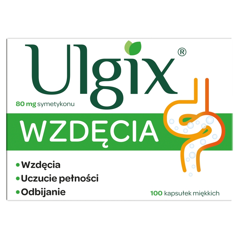 Ulgix wzdęcia, kapsułki łagodzące uczucie pełności, 100 szt.
