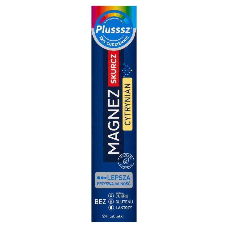 Plusssz Magnez Skurcz Cytrynian , tabletki musujące, 24 szt.