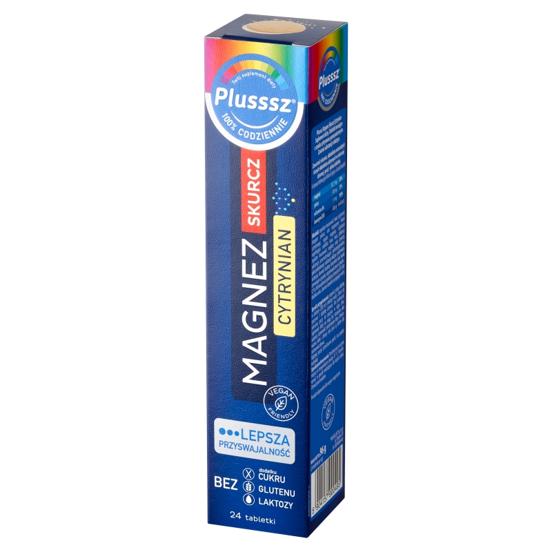 Plusssz Magnez Skurcz Cytrynian , tabletki musujące, 24 szt.