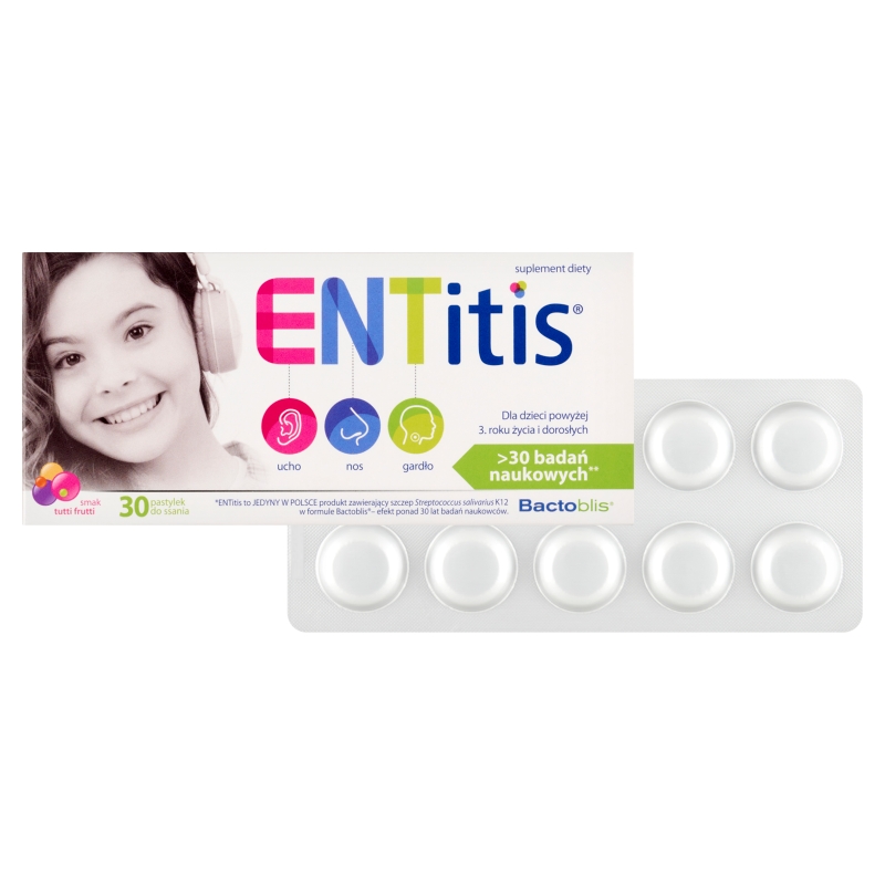 Entitis, 30 pastylek do ssania, tutti frutti