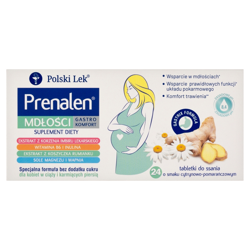 Prenalen Mdłości Gastro Komfort 24 tabletki do ssania KRÓTKA DATA 04.07.2026