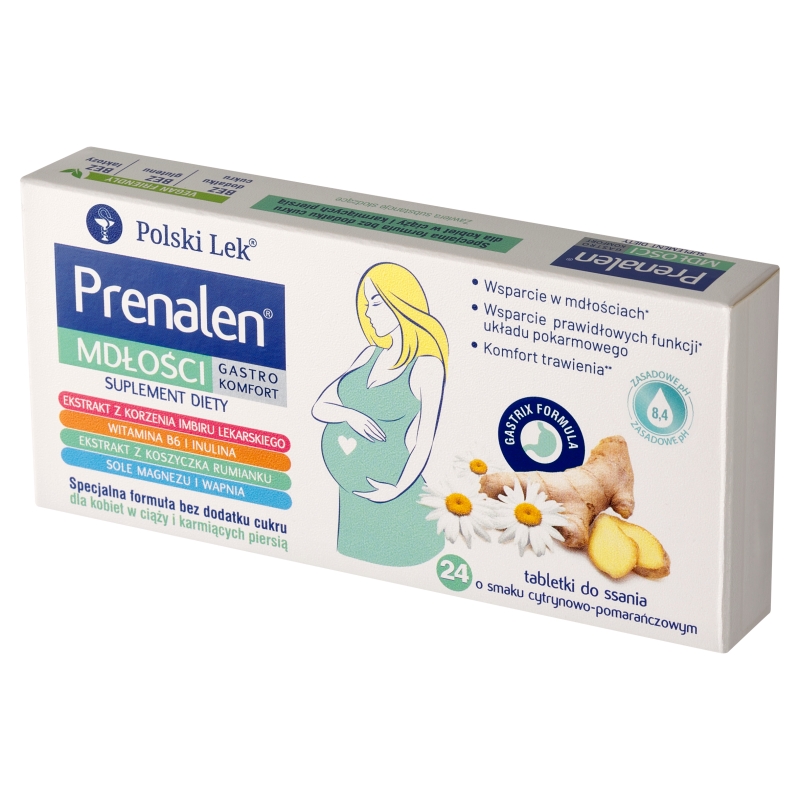 Prenalen Mdłości Gastro Komfort, 24 tabletki do ssania KRÓTKA DATA 04.07.2026