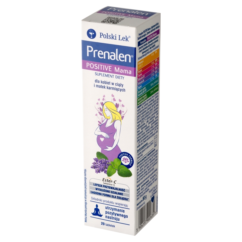 Prenalen Positive Mama, 20 tabletek musujących o smaku mango