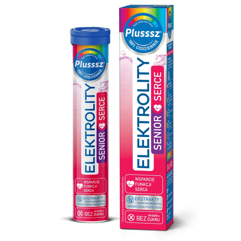 Plusssz Elektrolity Senior Serce, 24 tabletki musujące