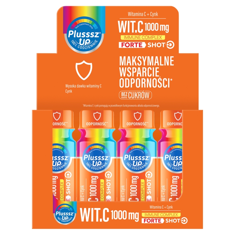 Plusssz Up Wit.C 1000mg Immune Complex, shot o smaku czarnej porzeczki, 50 ml