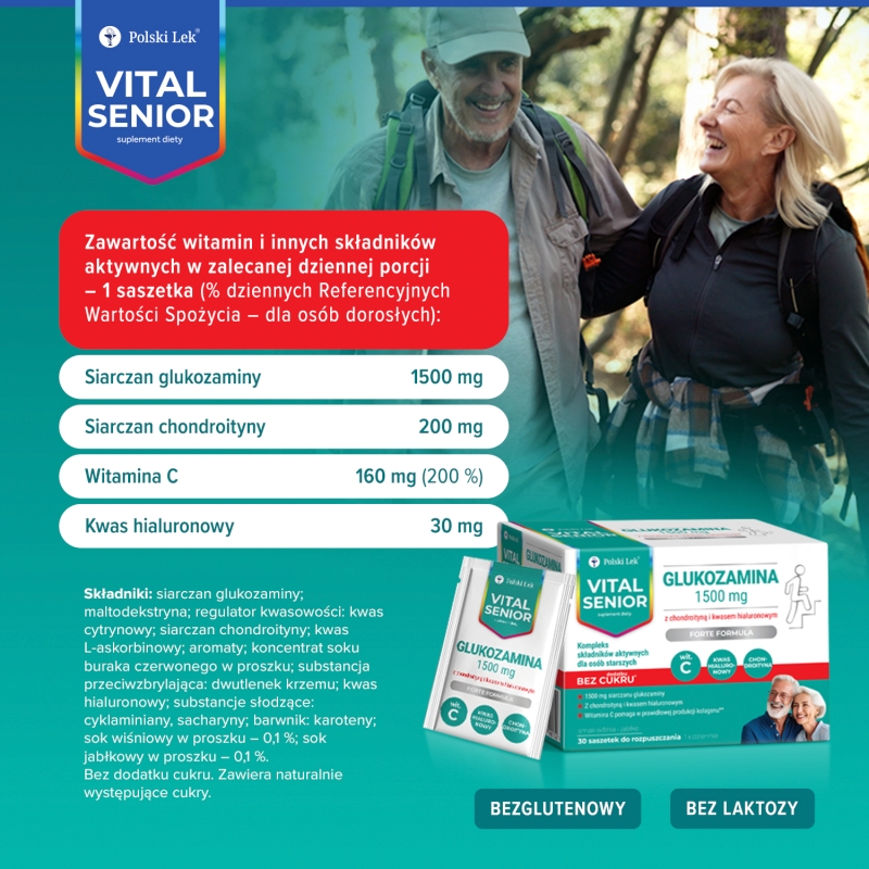 Vital Senior Glukozamina 1500 mg, 30 saszetek