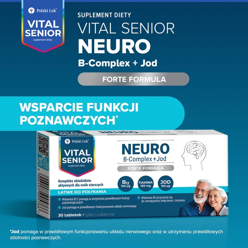 Vital Senior Neuro B-Complex + Jod, 30 tabletek