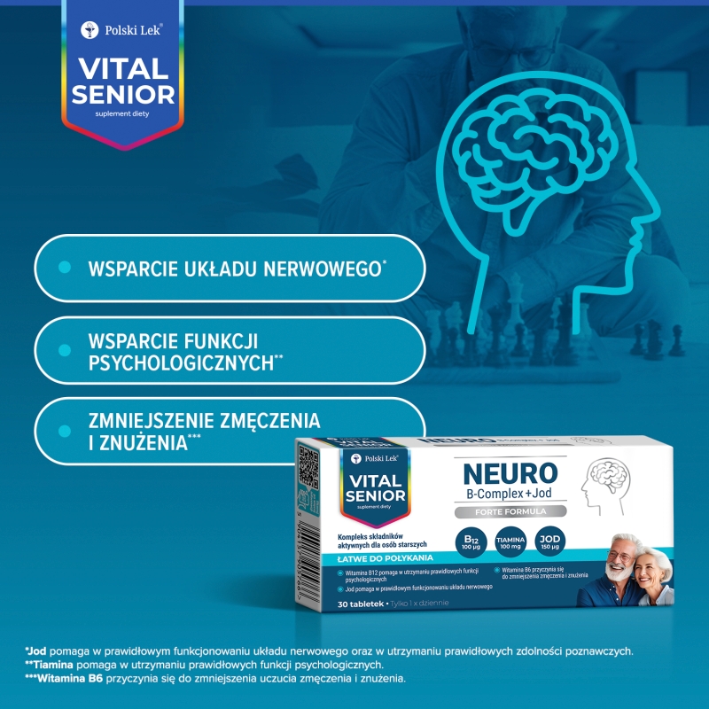 Vital Senior Neuro B-Complex + Jod, 30 tabletek