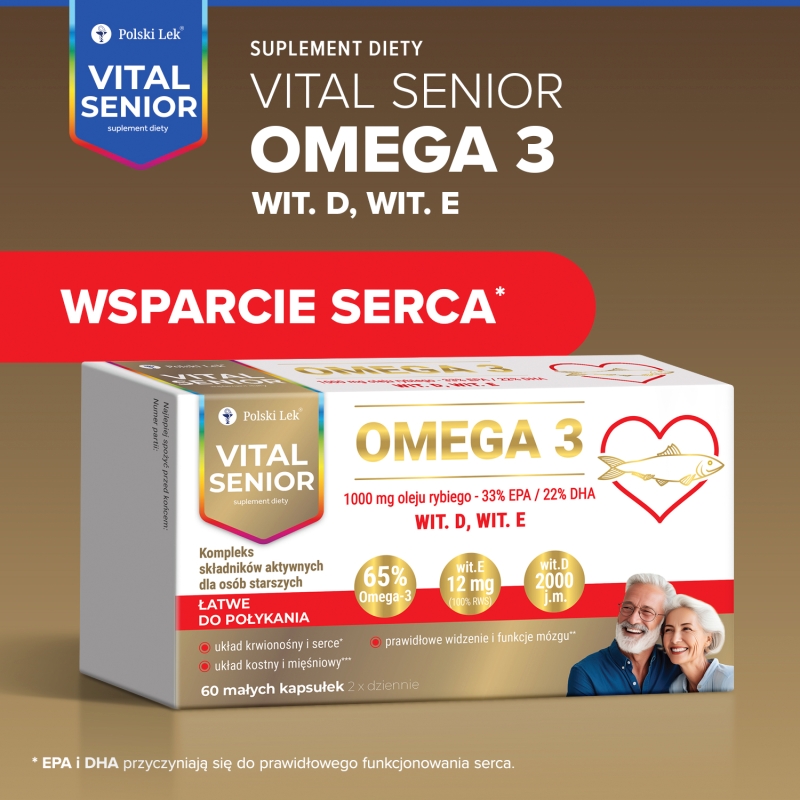 Vital Senior Omega 3, 60 kapsułek miękkich
