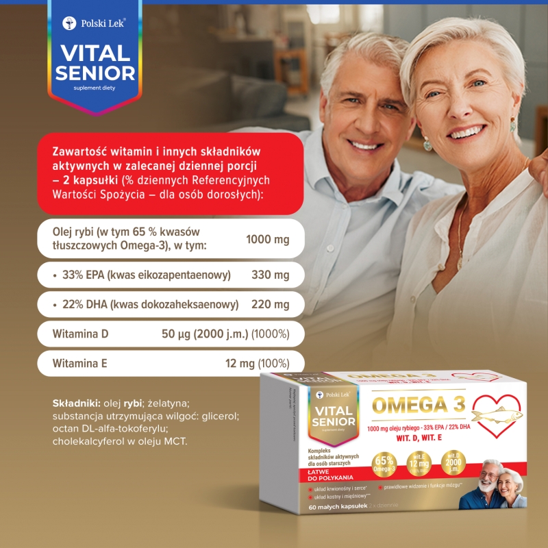 Vital Senior Omega 3, 60 kapsułek miękkich