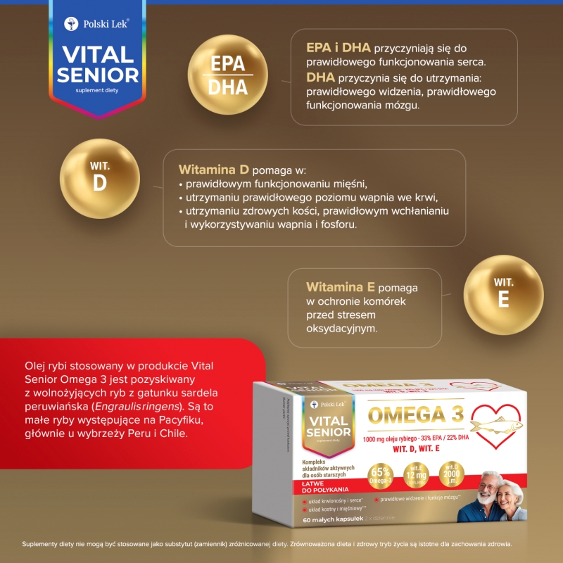 Vital Senior Omega 3, 60 kapsułek miękkich