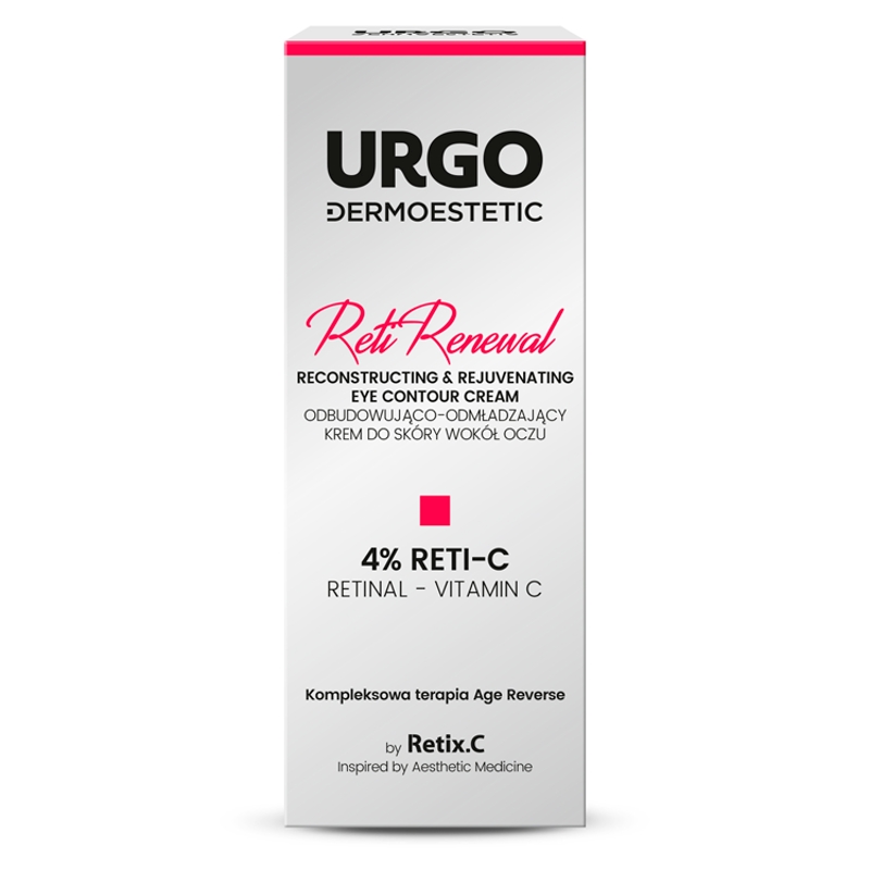 URGO DERMOESTETIC Reti Renewal, krem do skóry wokół oczu odbudowująco-odmładzający, 15 ml