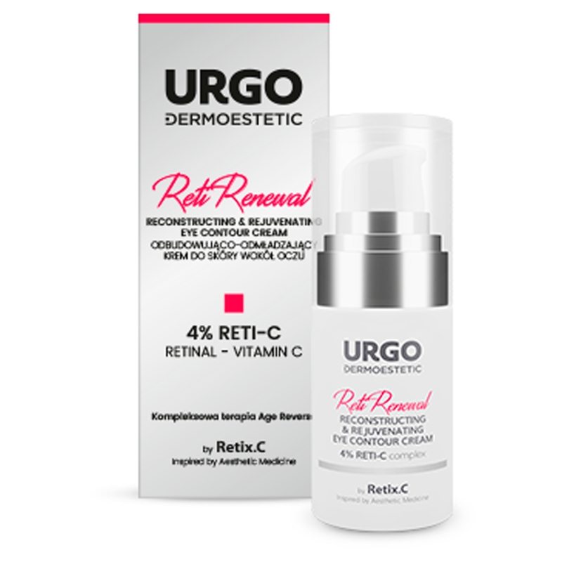 URGO DERMOESTETIC Reti Renewal, krem do skóry wokół oczu odbudowująco-odmładzający, 15 ml