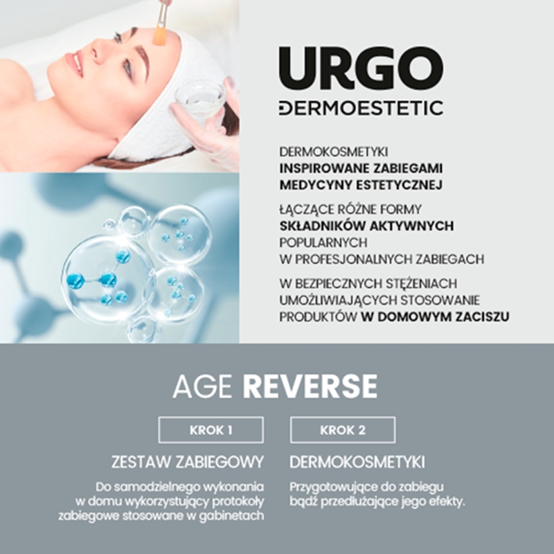 URGO DERMOESTETIC Reti Renewal, zestaw: krem aktywujący - 2x5ml, maska do twarzy - 4x3ml, serum kojąco-regenerujące - 10ml