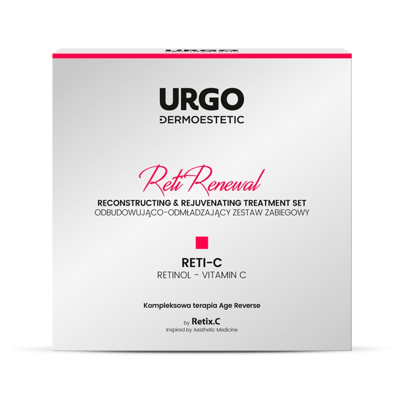 URGO DERMOESTETIC Reti Renewal, zestaw: krem aktywujący - 2x5ml, maska do twarzy - 4x3ml, serum kojąco-regenerujące - 10ml